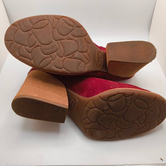 Wine Suede (dark red) Kork-Ease Mule Heels, size 8.5 - Picture 4 of 5